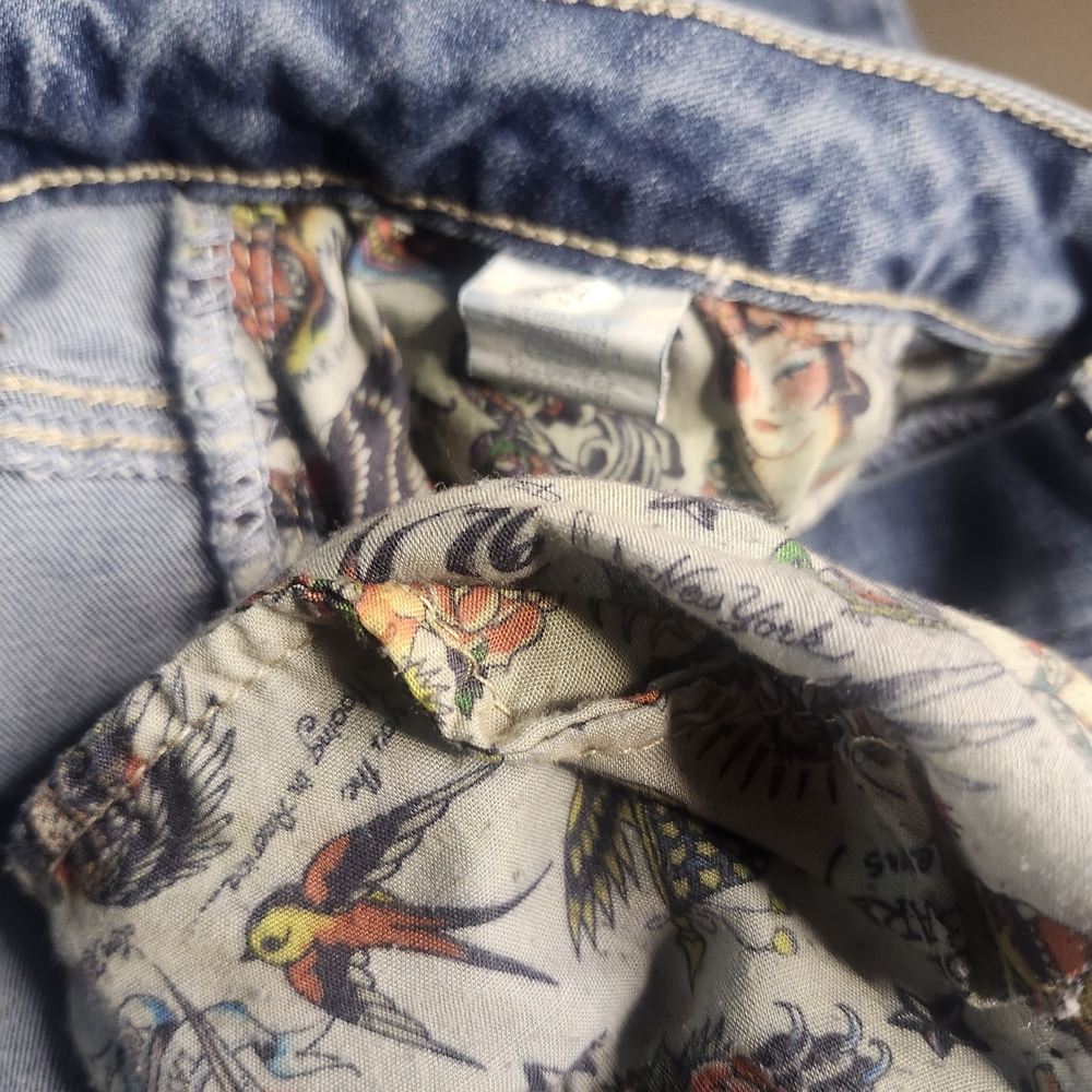 Ed HARDY JEANS Women's Boot Cut Jeans - Blue with Gold Accents - Picture 3 of 12